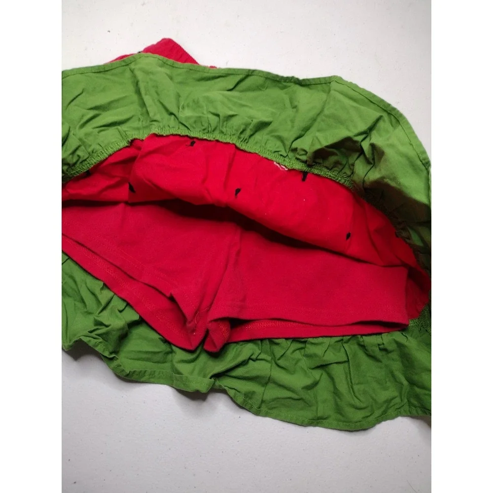 Gymboree Girls Watermelon Skort Red Green Ruffle Size 8 Fruit Print Skirt Shorts